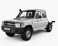 Toyota Land Cruiser (VDJ79R) Cabine Double Chassis 2016 Modèle 3d