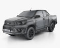 Toyota Hilux 双人驾驶室 Revo TRD Sportivo 2019 3D模型 wire render