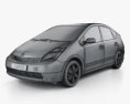 Toyota Prius base 2009 3D 모델  wire render