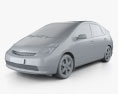 Toyota Prius base 2009 3D-Modell clay render
