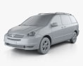 Toyota Sienna CE 2007 3D-Modell clay render