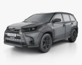 Toyota Highlander SE 2018 3D模型 wire render