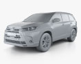 Toyota Highlander SE 2018 3D-Modell clay render