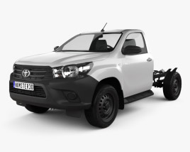 3D model of Toyota Hilux Workmate Single Cab Chassis 2018