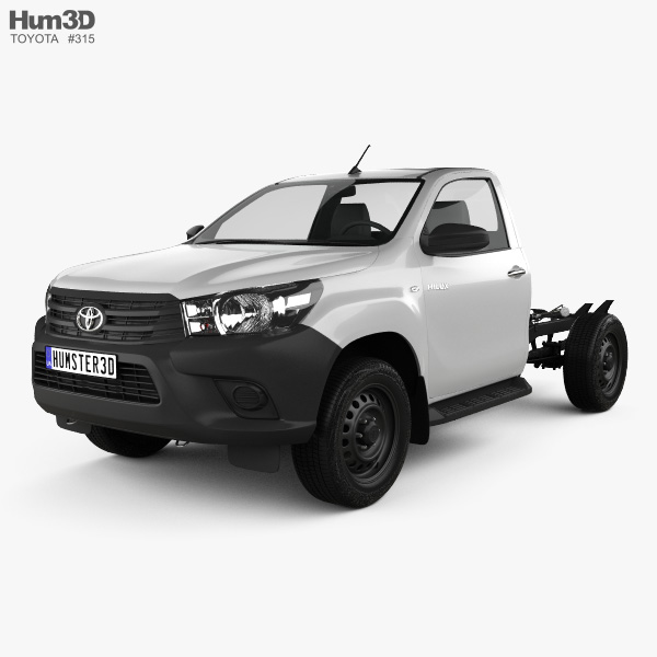 Toyota Hilux Workmate Cabine Simple Chassis 2018 Modèle 3D