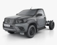 Toyota Hilux Workmate シングルキャブ Chassis 2018 3Dモデル wire render