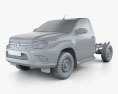 Toyota Hilux Workmate Cabine Simple Chassis 2018 Modèle 3d clay render