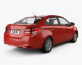 Toyota Vios 2020 3D 모델  back view