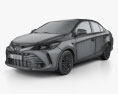 Toyota Vios 2020 3D-Modell wire render