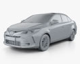 Toyota Vios 2020 3D-Modell clay render