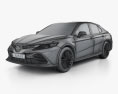 Toyota Camry XLE hybrid 2021 3D-Modell wire render