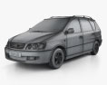 Toyota Picnic 2001 3D模型 wire render