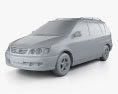 Toyota Picnic 2001 3D-Modell clay render
