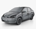 Toyota Prius (JP) 2000 3D-Modell wire render