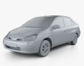 Toyota Prius (JP) 2000 3D-Modell clay render