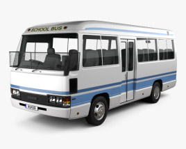 3D model of Toyota Coaster School Bus 1983