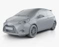 Toyota Yaris GRMN 2018 3d model clay render