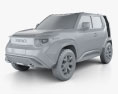 Toyota FT-4X 2019 3D модель clay render