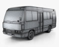 Toyota Coaster Bus 1983 3D-Modell wire render