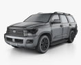 Toyota Sequoia TRD Sport 2020 3D模型 wire render