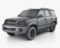 Toyota Sequoia Limited 2007 3D-Modell wire render