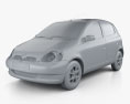 Toyota Yaris 5-Türer 2005 3D-Modell clay render