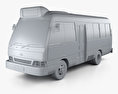Toyota Coaster Hong Kong バス 1995 3Dモデル clay render