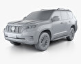 Toyota Land Cruiser Prado пятидверный EU-spec 2020 3D модель clay render