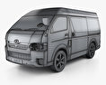 Toyota Hiace Passenger Van L1H3 DX 2015 3D模型 wire render