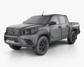 Toyota Hilux 双人驾驶室 GLX 2021 3D模型 wire render