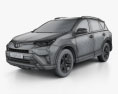 Toyota RAV4 LE 2018 3D 모델  wire render