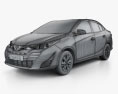 Toyota Yaris TH-spec 轿车 2021 3D模型 wire render