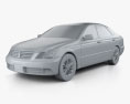 Toyota Crown Royal 2008 3D 모델  clay render