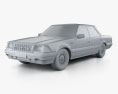 Toyota Crown Royal Saloon 1983 3D-Modell clay render