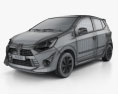 Toyota Wigo G 2021 3D-Modell wire render