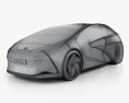 Toyota 概念-i HQインテリアと 2018 3Dモデル wire render