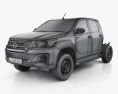 Toyota Hilux 双人驾驶室 Chassis SR 2021 3D模型 wire render