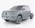 Toyota Hilux 双人驾驶室 Chassis SR 2021 3D模型 clay render
