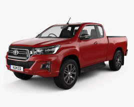 3D model of Toyota Hilux Extra Cab Raider 2022