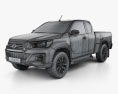 Toyota Hilux Extra Cab Raider 2022 3D 모델  wire render