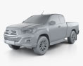 Toyota Hilux Extra Cab Raider 2022 3D 모델  clay render
