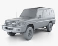 Toyota Land Cruiser (J78) Wagon HQインテリアと 2014 3Dモデル clay render