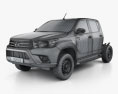 Toyota Hilux Double Cab Chassis 2018 3d model wire render