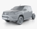 Toyota Hilux Double Cab Chassis 2018 3d model clay render