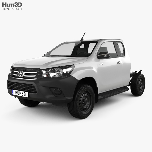 Toyota Hilux Extra Cab Chassis 2018 Modello 3D