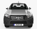 Toyota Hilux Extra Cab Chassis 2018 3D模型 正面图