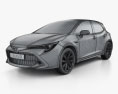 Toyota Corolla 掀背车 混合動力 2021 3D模型 wire render