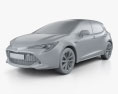 Toyota Corolla 掀背车 混合動力 2021 3D模型 clay render