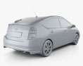 Toyota Prius 인테리어 가 있는 와 엔진이 2009 3D 모델 