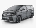Toyota Vellfire Aero mit Innenraum 2018 3D-Modell wire render